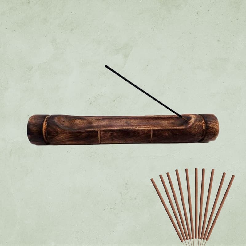 Porte-encens bois flûte